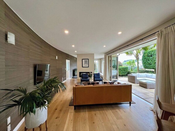 Televisión y chimenea 