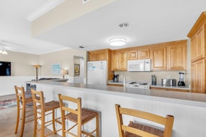 Condo, Multiple Beds (South Harbour 12E) | Private kitchen | Oven, toaster, paper towels - South Harbour 12E (Pensacola Beach)