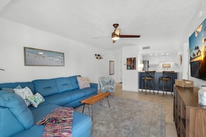 Condo, 1 Queen Bed with Sofa bed (Sand Dollar W-103) | Living area - Sand Dollar W-103 (Pensacola Beach)