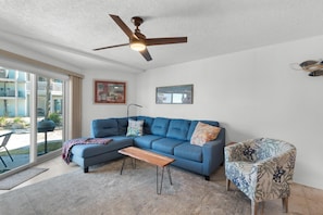 Condo, 1 Queen Bed with Sofa bed (Sand Dollar W-103) | Living area - Sand Dollar W-103 (Pensacola Beach)