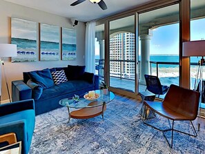 Condo, Multiple Beds (Portofino Island Resort 3-1206) | Living area | TV - Portofino Island Resort 3-1206 (Pensacola Beach)