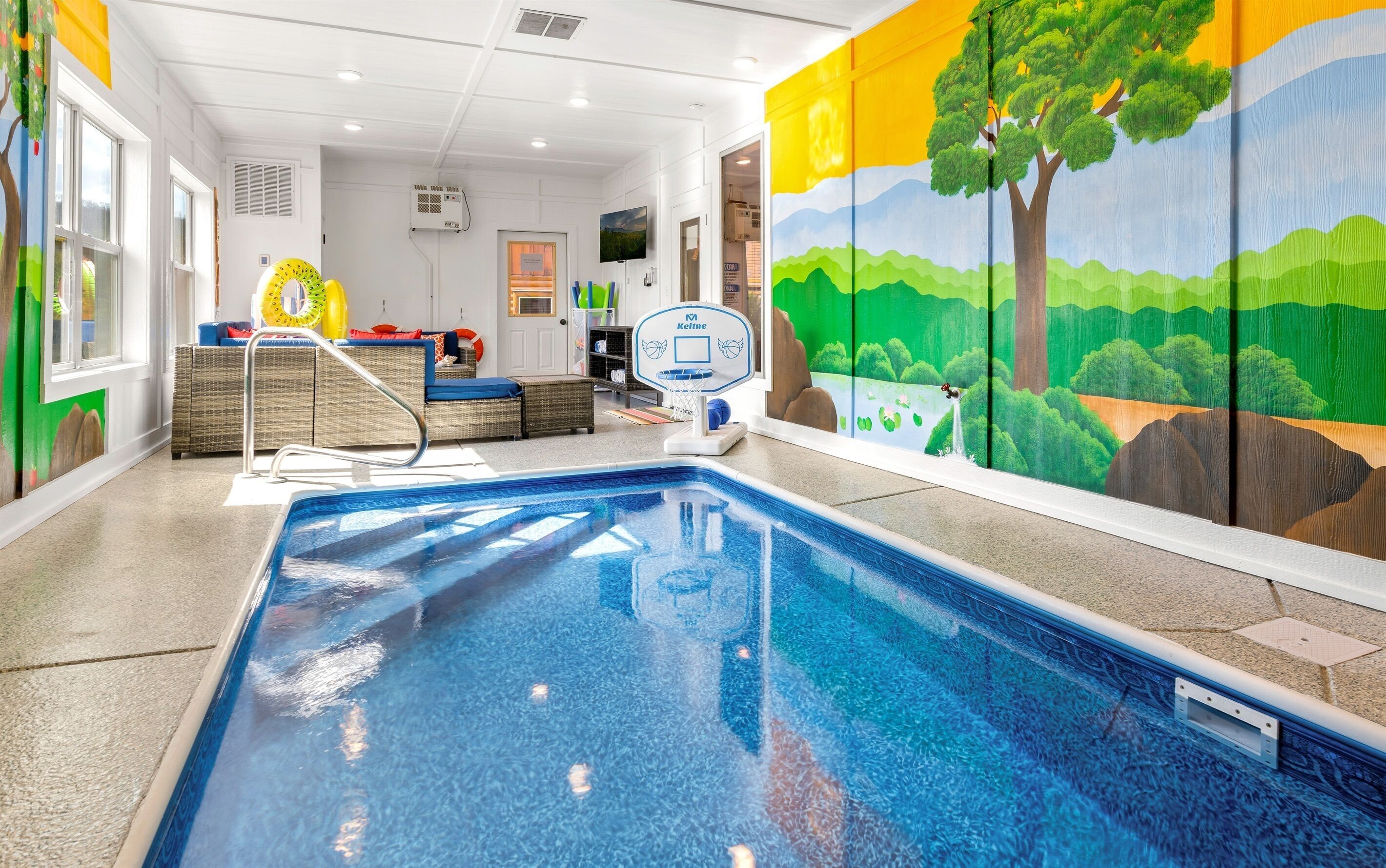 Indoor pool, a heated pool