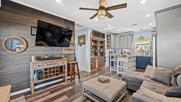 House, Multiple Beds, Pool Access, Garden View | Living area | TV