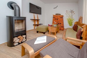 TV, fireplace, table tennis, stereo - Apartment 'Ferienwohnung Storchennest' with Private Terrace and Wi-Fi (Lübben (Spreewald))