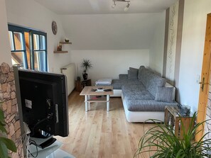 TV, DVD player, stereo - Apartment 'Ferienwohnung Pappert' with Mountain View, Balcony and Wi-Fi (Ebersburg)