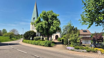 Vue sur la campagne depuis l’hébergement