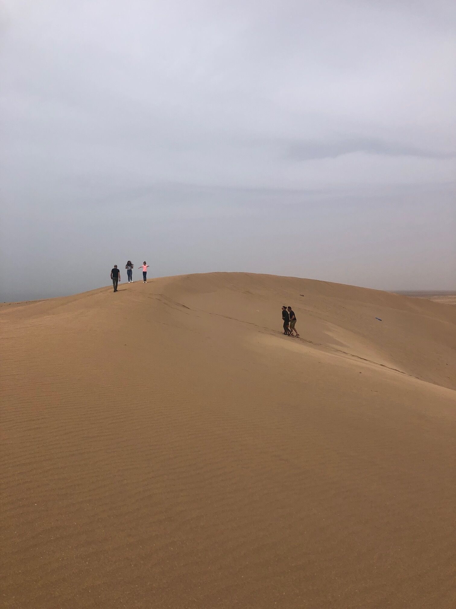 Vasta paisagem de dunas de areia ondulantes.