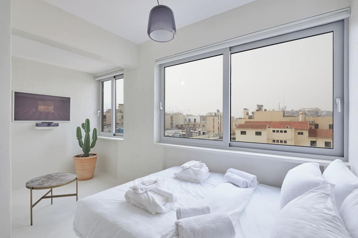 Suite No 9 with Acropolis View | Bộ trải giường bằng vải cotton Ai Cập, bộ đồ giường cao cấp 