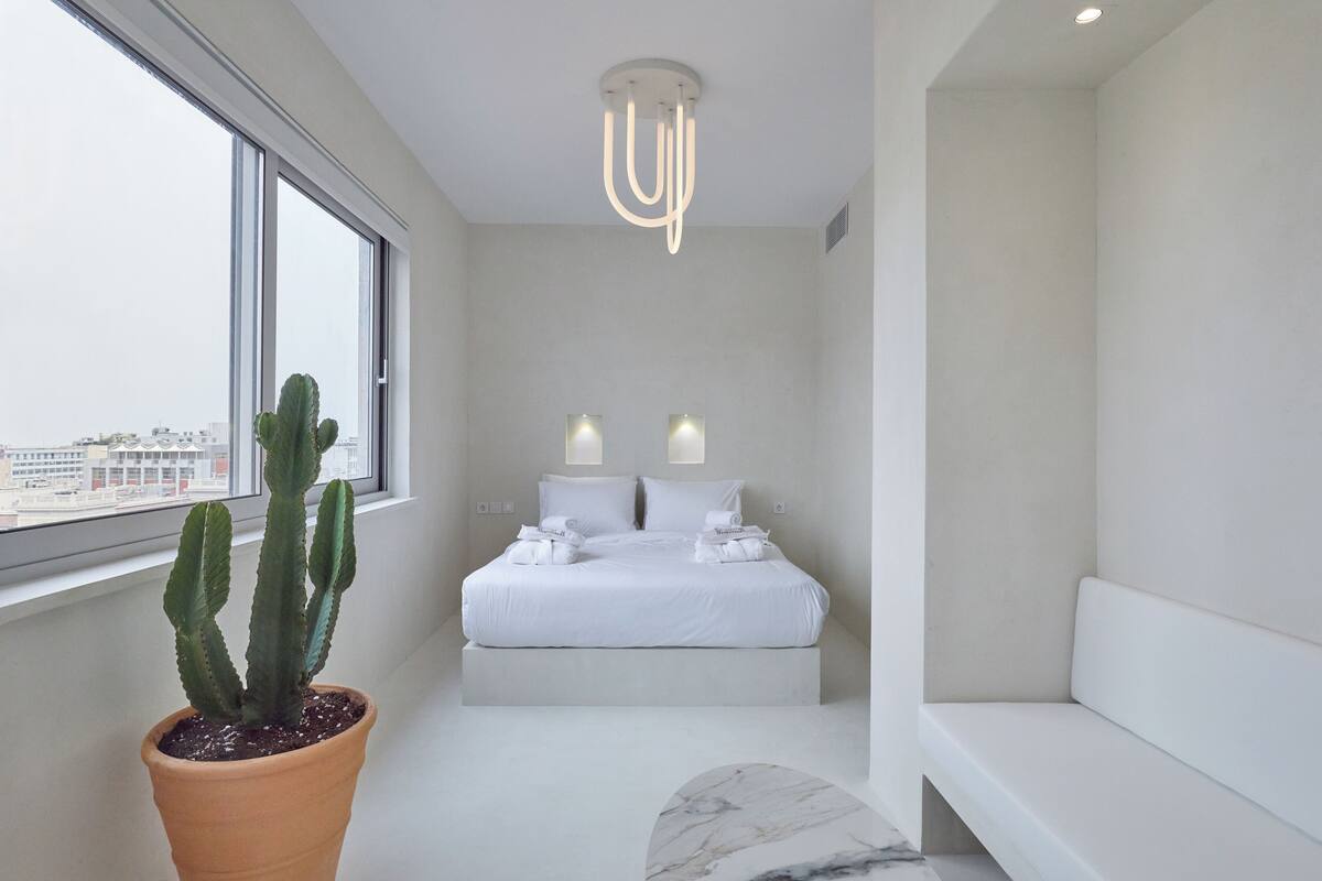 Suite No 6 with Acropolis View | Bộ trải giường bằng vải cotton Ai Cập, bộ đồ giường cao cấp 