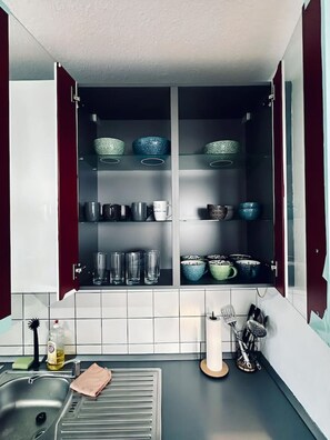 Kühlschrank, Mikrowelle, Ofen, Herdplatte