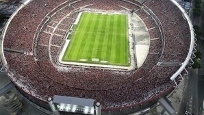 An aerial view of a stadium filled with spectators.
