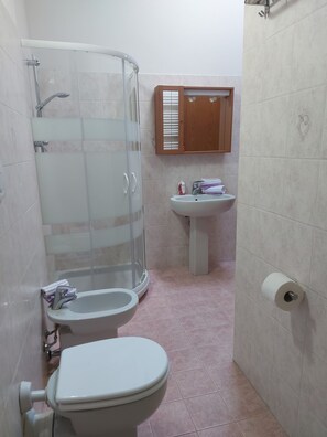 Haartrockner, Bidet, Handtücher, Seife