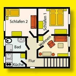 Floor plan - Ferienwohnung Muschel (Büsum)