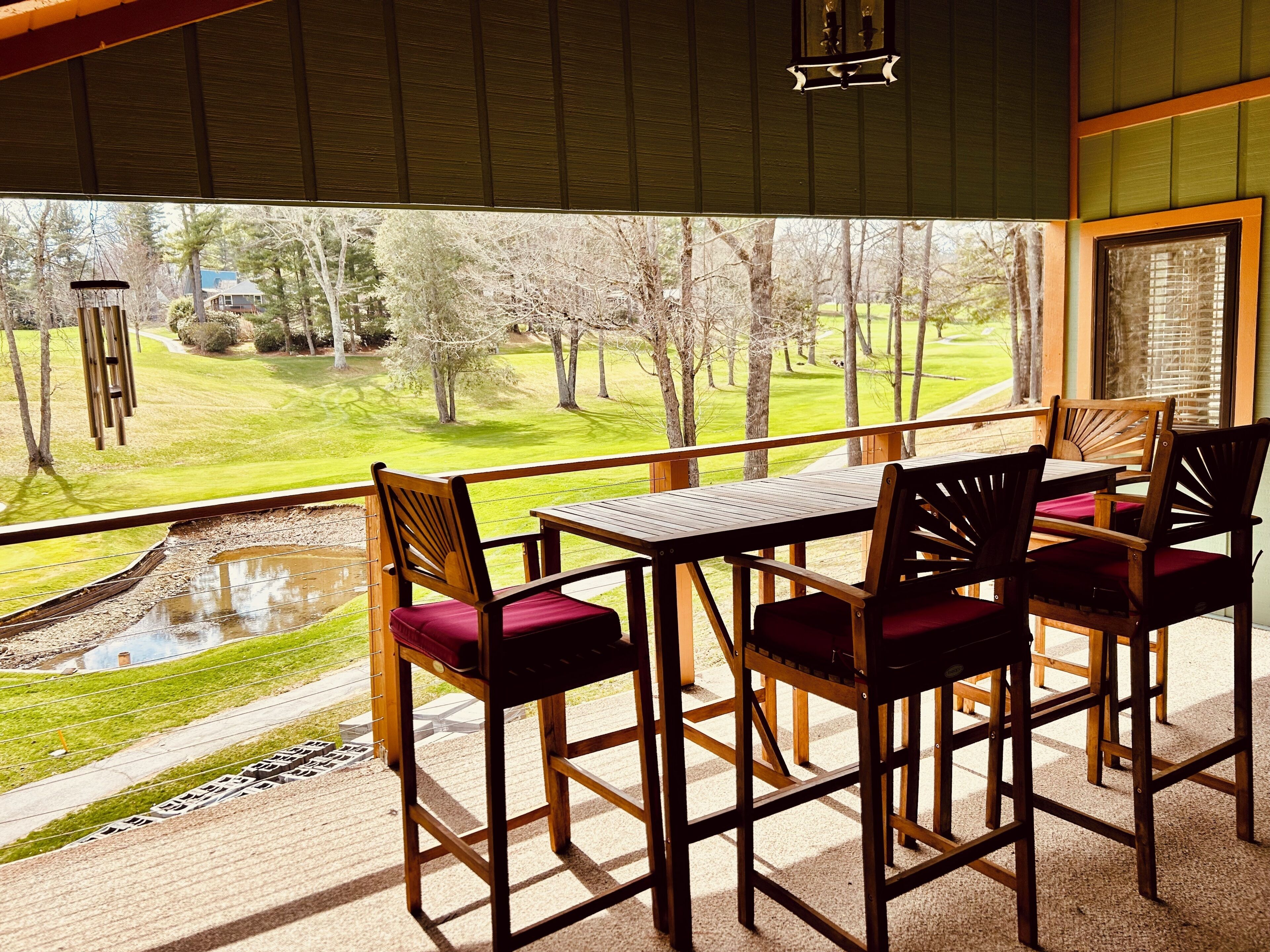Fabulous view of the golf course from the private covered beckon the main floor