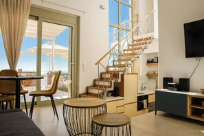 Luxury Villa, Sea View | Living area | 55-inch LED TV with cable channels, Netflix, toys - Nikiti Dream Villas (Sithonia)