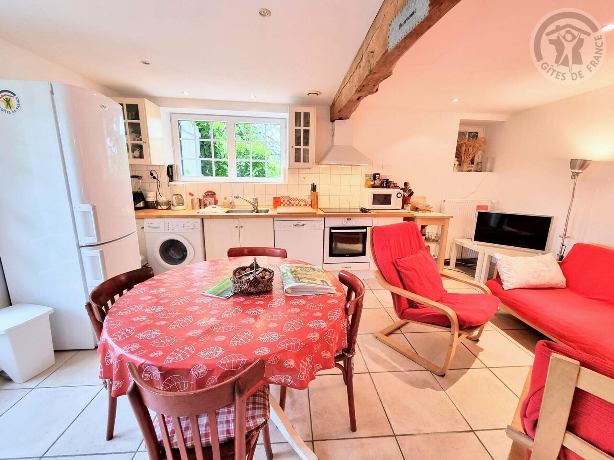 Fridge, microwave, dishwasher, coffee/tea maker