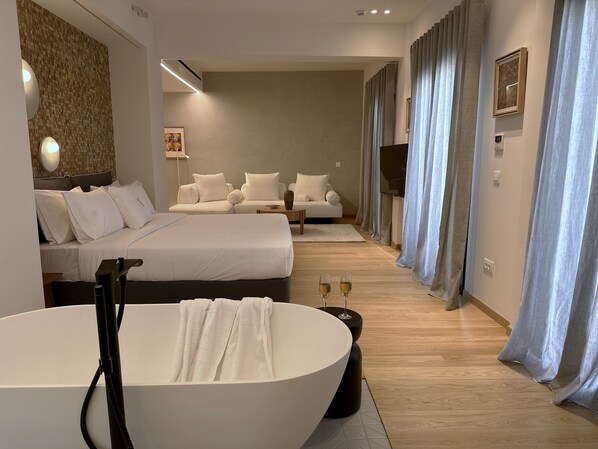 Apartamento ejecutivo | Baño | Secador de pelo, toallas, jabón y champú