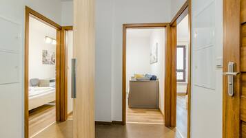 2 bedrooms, blackout curtains, iron/ironing board, free WiFi