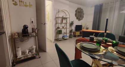 Escal' Home Appart Design au Pied de L'aéroport, Parkings, Terrasse