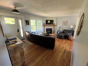 Smart TV, fireplace, video games, table football