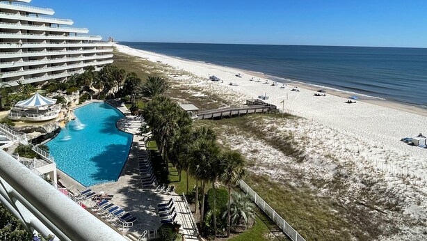 A resort with a large pool, beach, and ocean view. - Gulf Front Condo With Stunning Views! (Pensacola)