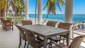 Outdoor dining - Ocean`s 11.3 Oceanfront & Beachfront, Dock, Pool, Kayaks, Pool Table 4 Bed 3 Bath (Marathon)