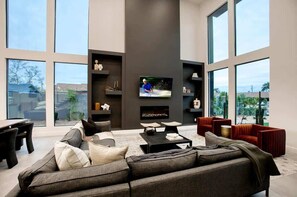 TV, fireplace, stereo, offices - Old Town Scottsdale Stay with Pool, Hot Tub & BBQ (Scottsdale)