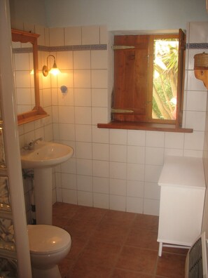 Dusche, Handtücher, Toilettenpapier