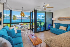 Smart TV - Kihei Surfside #304 -  Spectacular Oceanfront, A/C, 2 Sofa Beds; 1/1.5 baths (Kihei, Maui)