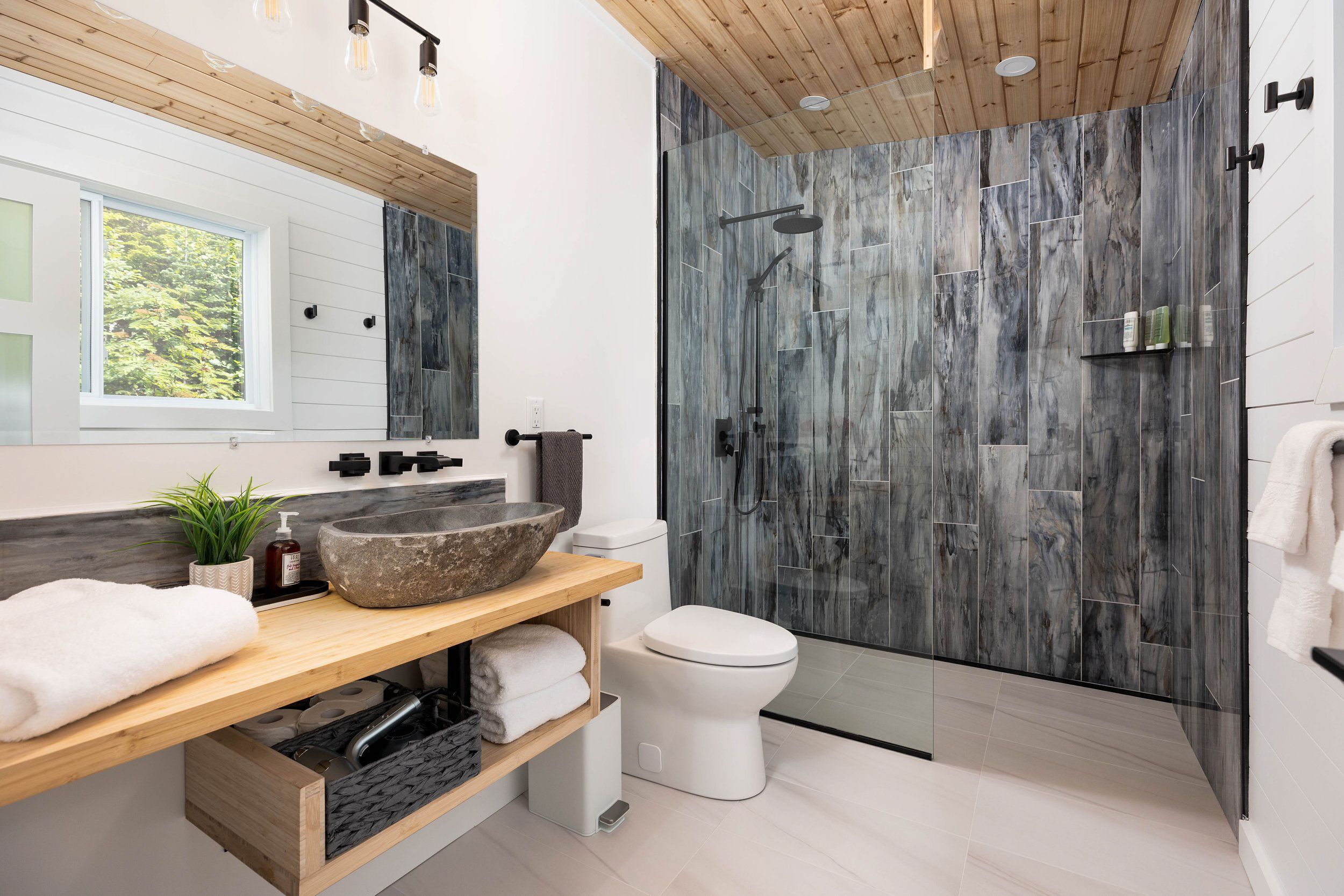 Villa, Ocean View, Oceanfront | Bathroom | Shower, hair dryer, bathrobes, towels