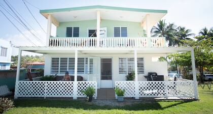 PELICAN REEF BEACHFRONT 2 BED 1 BATH A/C ON SMALL FARM, SURF RIGHT OUT FRONT