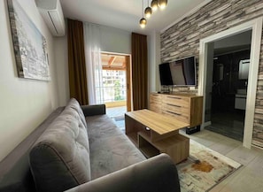 Exclusive Apartment | Living area | 55-inch Smart TV with premium TV channels