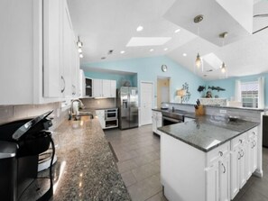 Fridge, microwave, coffee/tea maker, cookware/dishes/utensils - Just for the Shell of it by RedAwning (Carolina Beach)