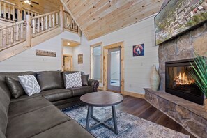 Smart TV, fireplace, video games, books