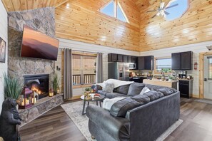 Smart TV, fireplace, video games, books