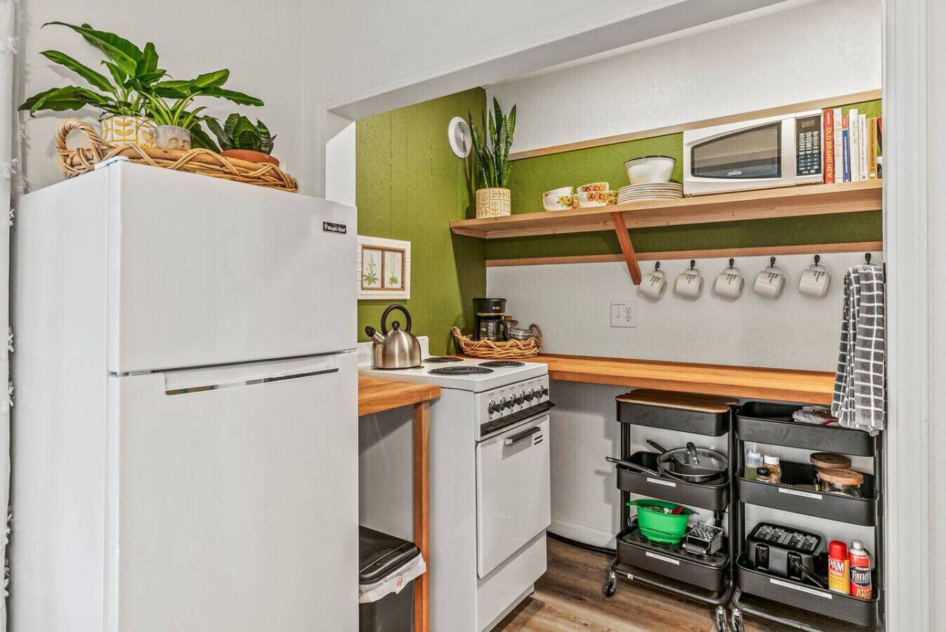 Kühlschrank, Mikrowelle, Ofen, Herdplatte