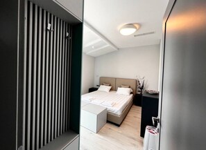1 bedroom, blackout curtains, soundproofing, iron/ironing board