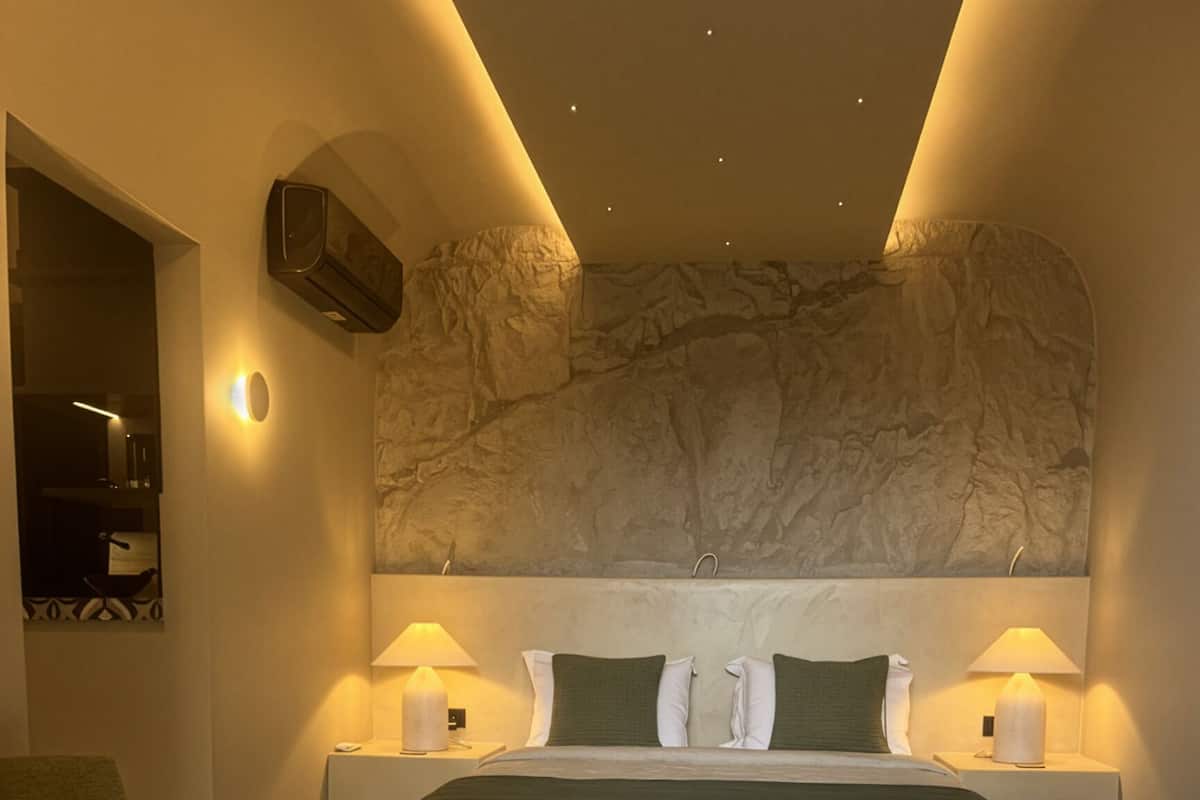 Suite Studio Deluxe, 1 grand lit, vue jardin, côté jardin | Coin séjour | TV connectée de 50 pouces avec chaînes par satellite