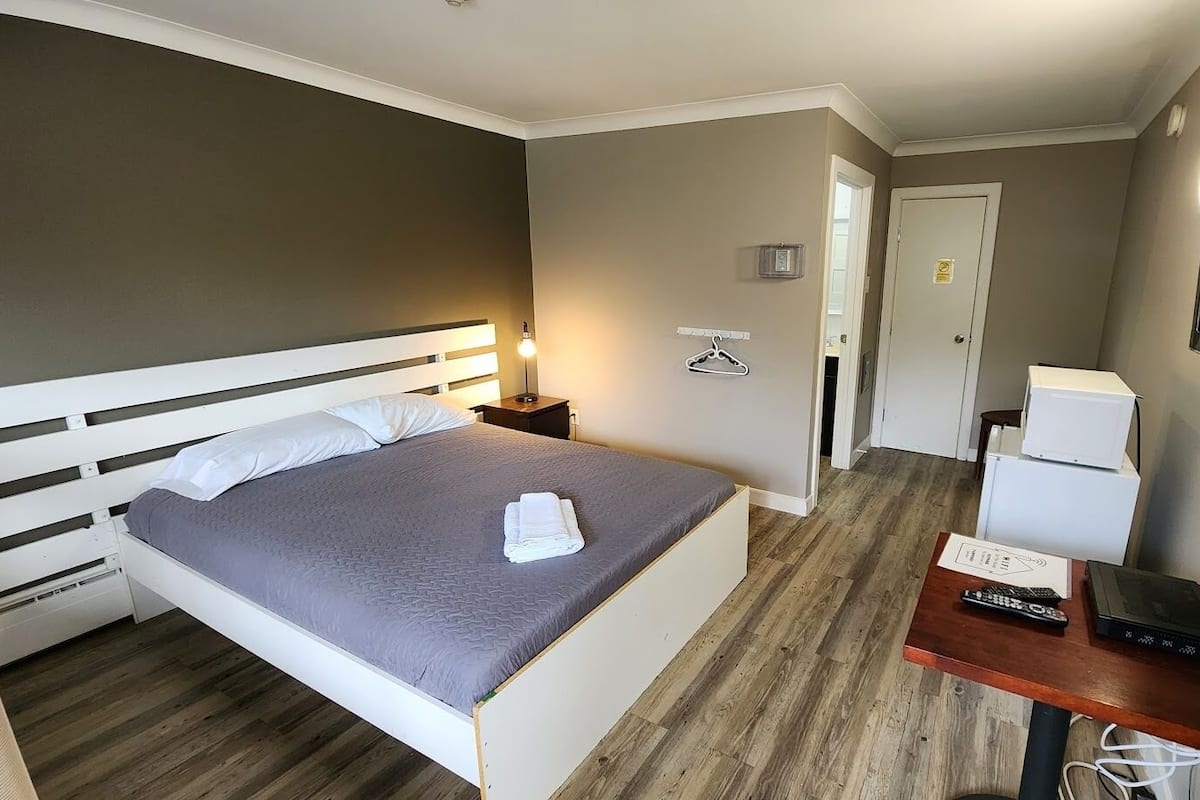 1 slaapkamer, een bureau, een laptopwerkplek, gratis wifi