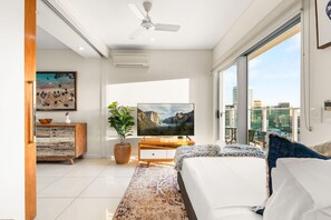 3 bedrooms, desk, iron/ironing board, travel cot