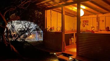 Shared fridge, cookware/dishes/utensils, eco-friendly cleaning products