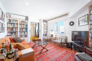 TV, DVD player, stereo