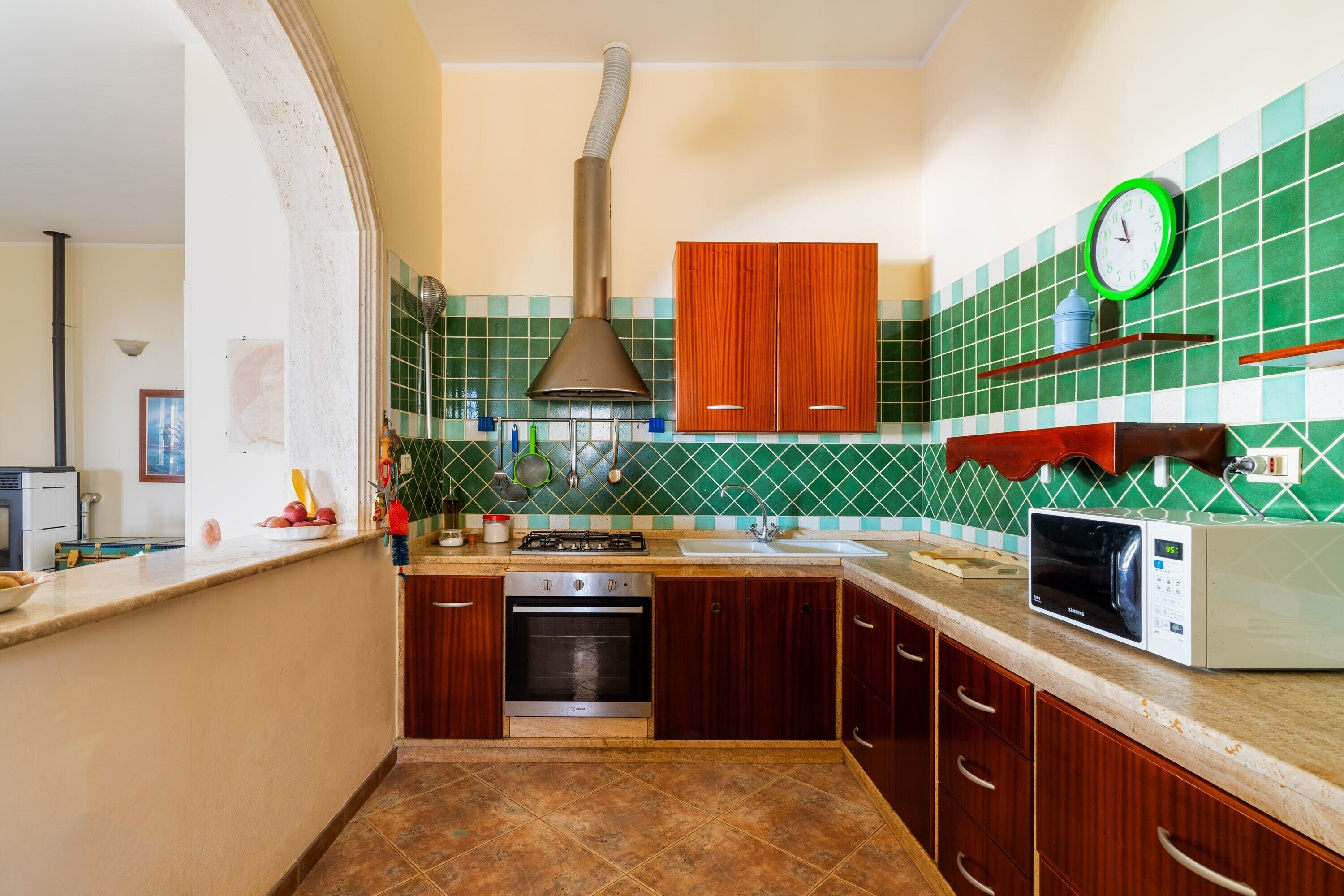 Fridge, stovetop, cookware/dishes/utensils