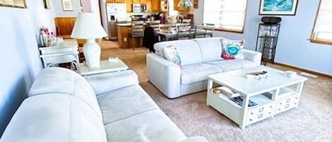 テレビ、暖炉、DVD プレーヤー