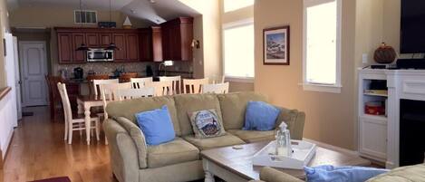 TV, DVD player, stereo