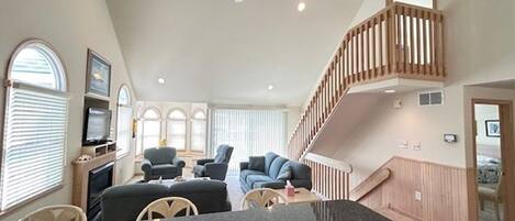 TV, fireplace, DVD player