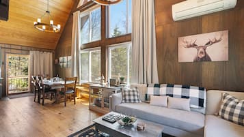 Smart TV, fireplace, video games, offices