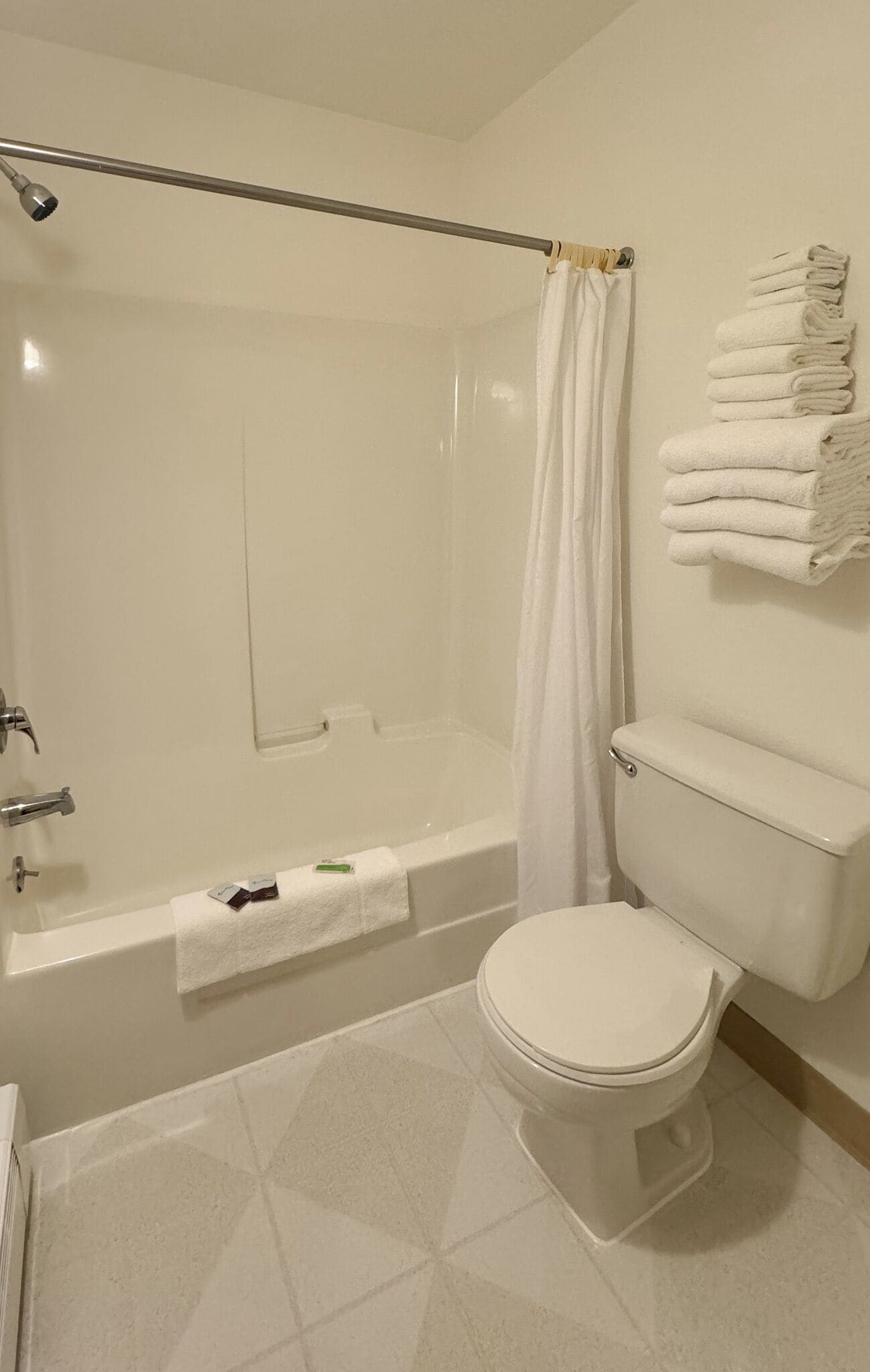 Une salle de bain moderne équipée d’une baignoire, d’une douche et de toilettes.
