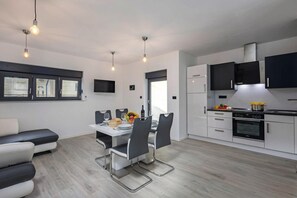 Fridge, oven, stovetop, dishwasher