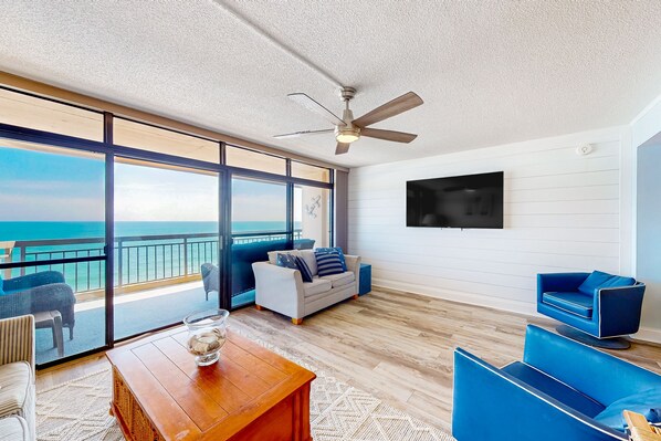TV - Beachfront condo with outdoor pool, bay & sunset views, large balcony, & tennis (Ocean City)